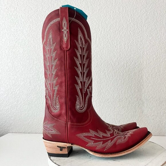 Lane LEXINGTON Womens Cowboy Boots 8.5 Red Western Boots Cowgirl Mid Calf Tall - Picture 2 of 10